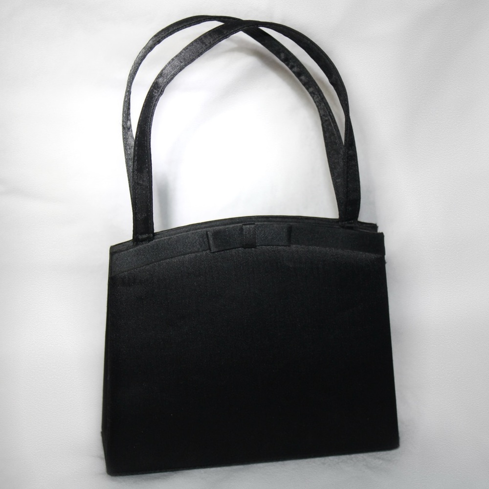 Vintage Valerie Stevens Satin Black Handbag Purse